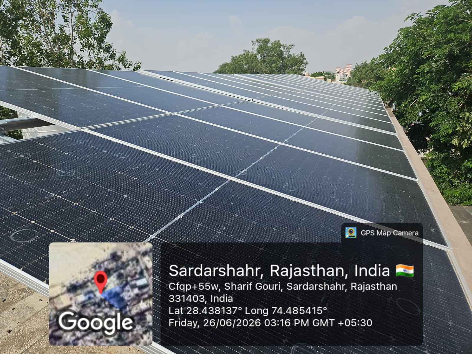 Rooftop array — Sardarshahar, Rajasthan