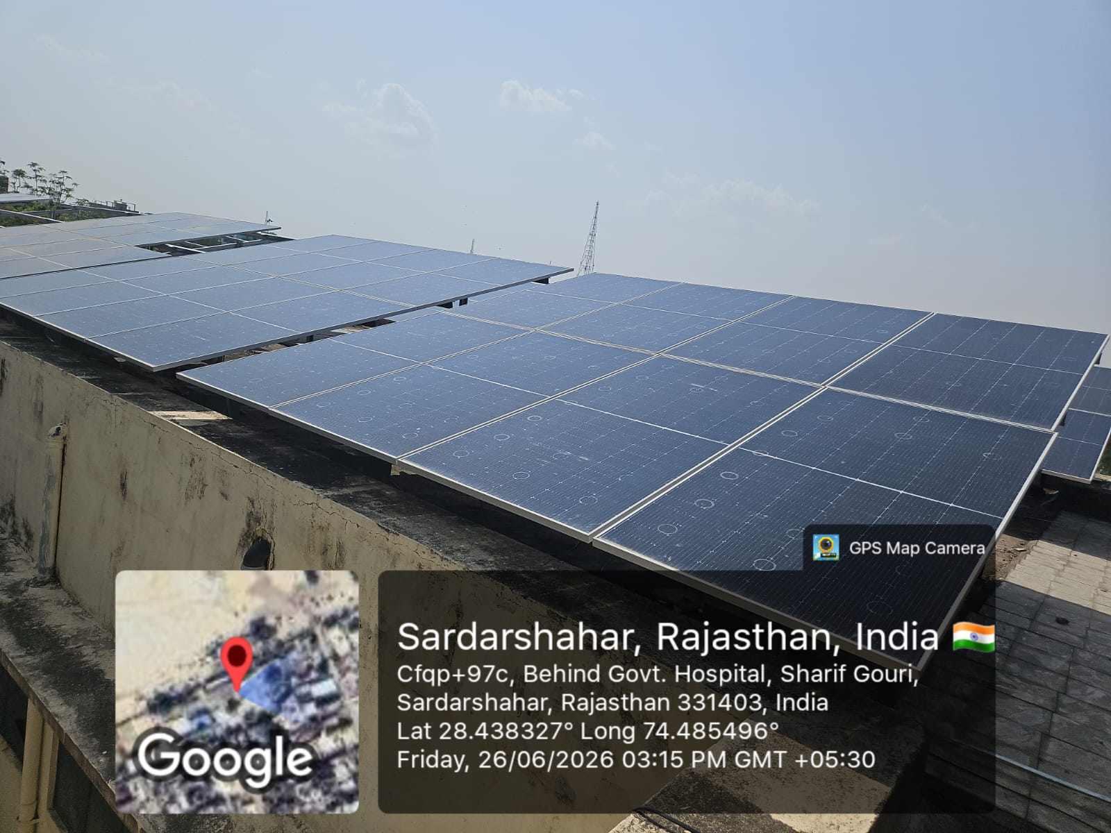 Rooftop array — Sardarshahar, Rajasthan